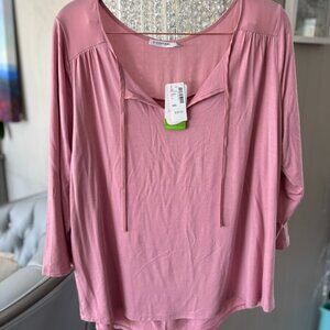 NWT Reitmans Pink 3/4 sleeve Blouse Sz XXL